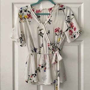 Floral Faux Wrap Top